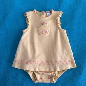 Carter's Sz. 12M Yellow Baby Dress over Bottoms Pink Accents Easter Spring Sum